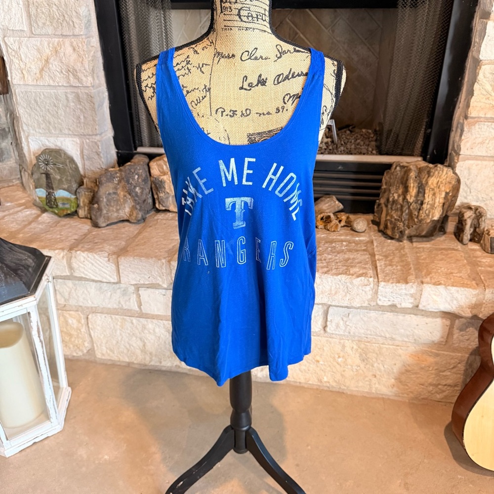 PINK Victoria's Secret Blue Lace Tank Top